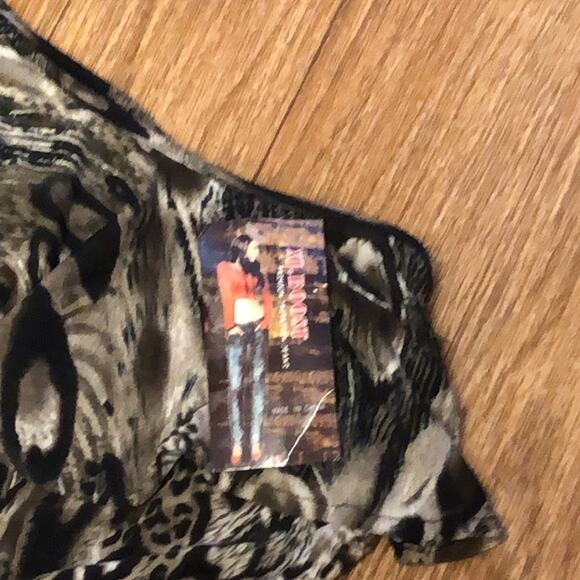 XJ Boost Animal Print Peacock One Shoulder Bodycon Dress Size L/XL - Picture 9 of 9